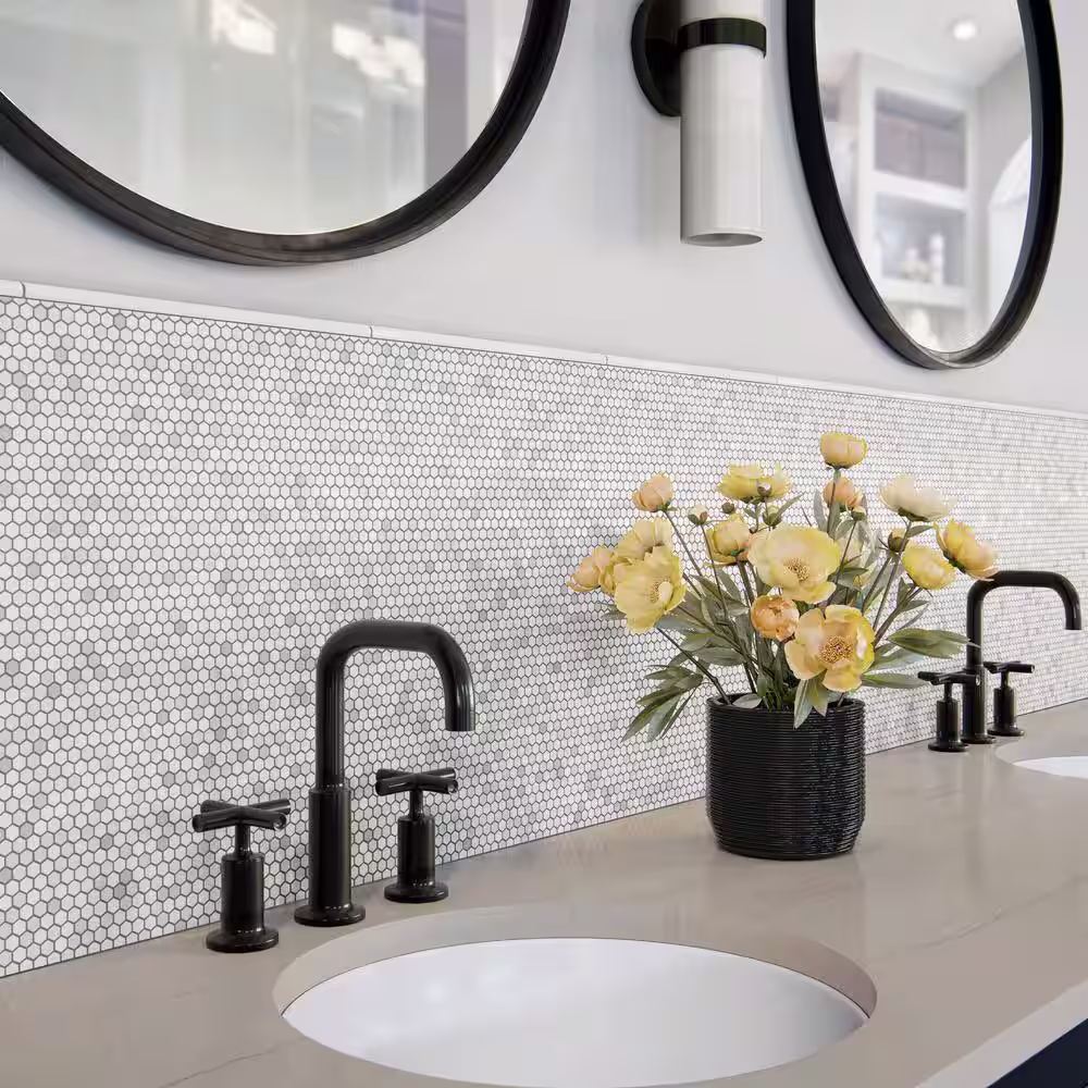PERFORMANCE ACCESSORIES Luminess White 1/2 in. x 12 in. Glossy Ceramic Jolly Tile Trim (4-Pack)