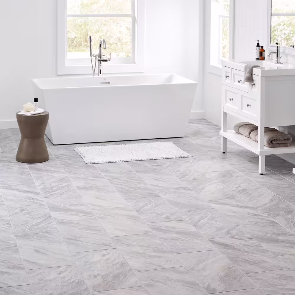 Daltile Newgate Gray Marble Matte 12 in. x 24 in. Glazed Ceramic Floor and Wall Tile (481.28 sq. ft./Pallet)