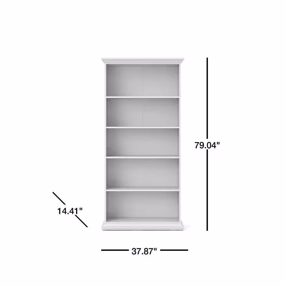 Tvilum Sonoma White 5-Shelf Bookcase