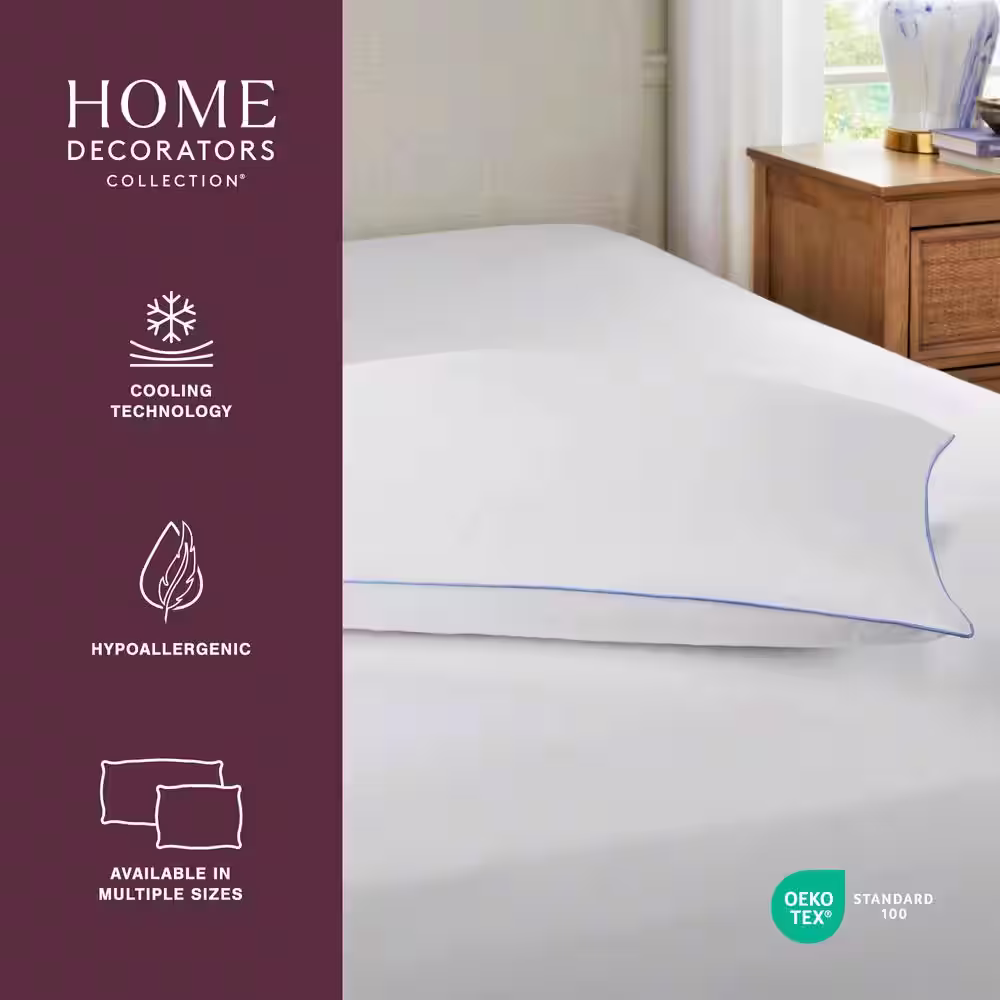 Home Decorators Collection Every Position Cooling Down Alternative Standard Pillow (28 in. L)