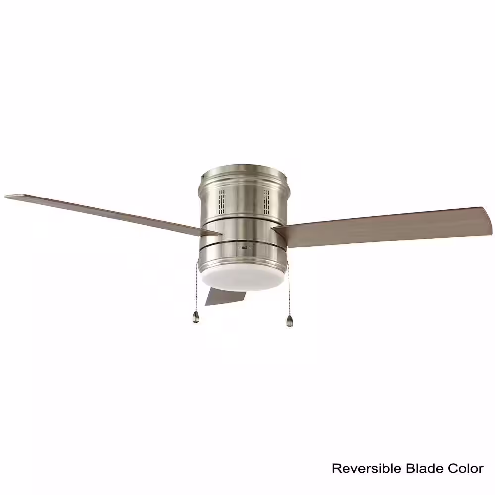Home Decorators Collection Gamali 52 in. LED Indoor Brushed Nickel Ceiling Fan with Light Kit