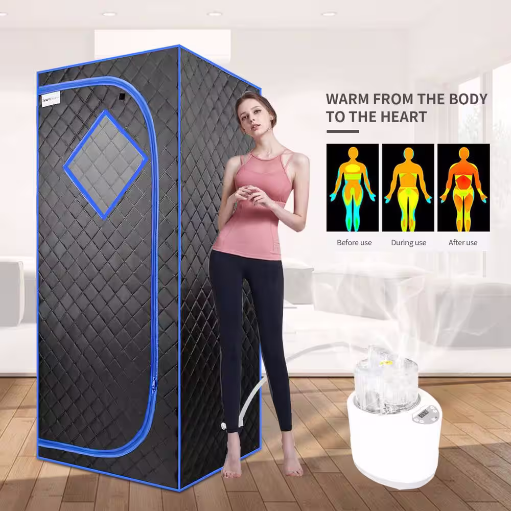None 1-Person Portable Sauna for Home with Heater, Tent, Chair, Remote Included