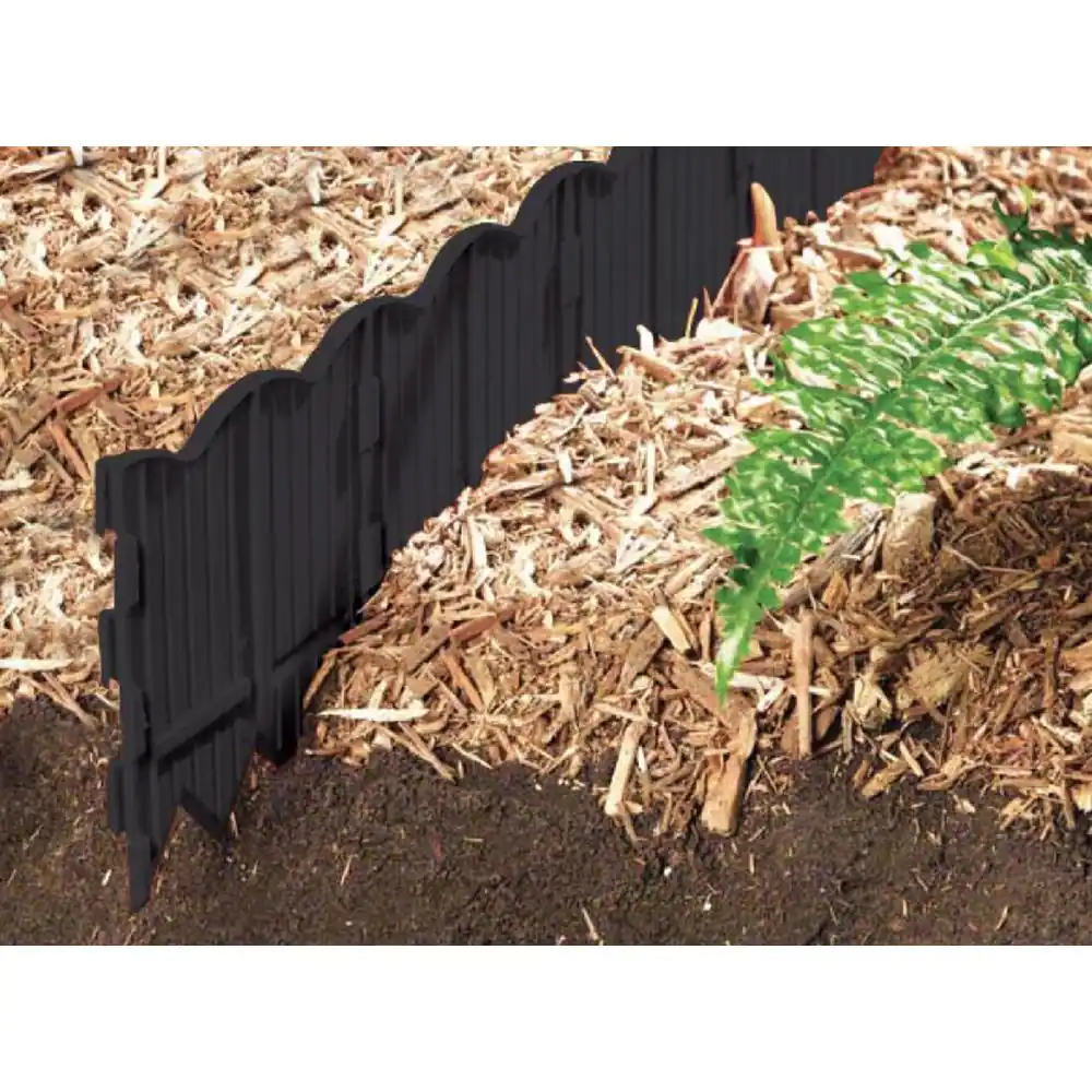 Master Mark Border Master 20 ft. Recycled Plastic Poundable Landscape Lawn Edging with Connectors Black