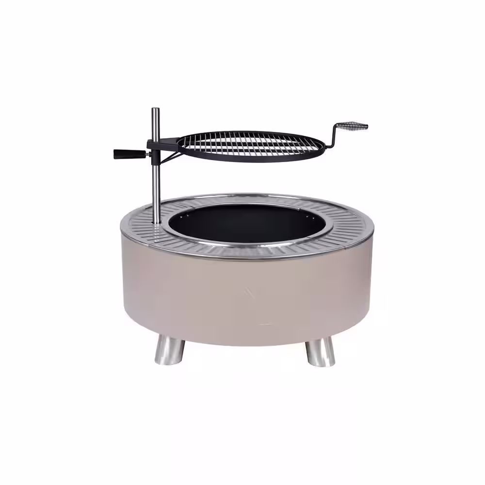 HotShot 2-In-1 34 in. x 16 in. Round Steel Wood Burning Fire Pit and Grill with 360Â° Tabletop Griddle in Yosemite