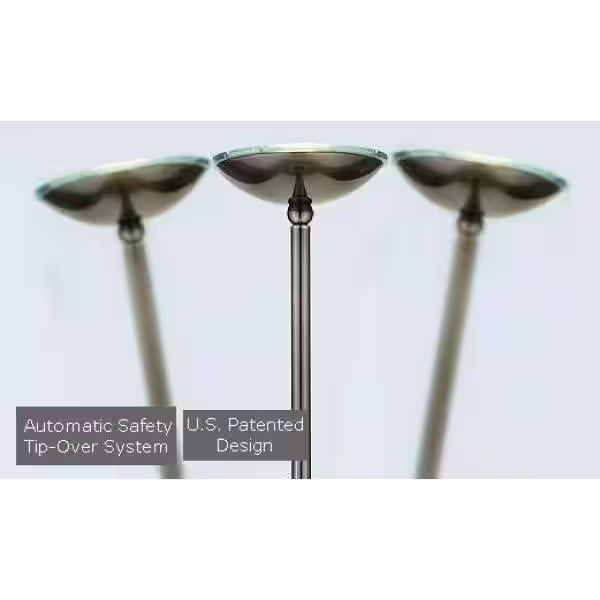 ARTIVA Saturn 71 in. Brushed Black Steel LED Floor Lamp with Dimmer