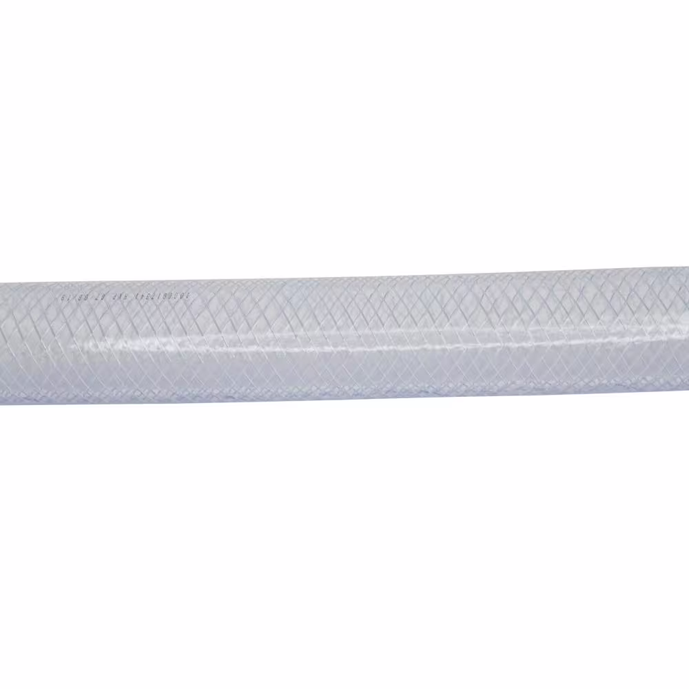 Everbilt 2 in. O.D. x 1-1/2 in. I.D. x 24 in. Clear PVC Braided Vinyl Tube