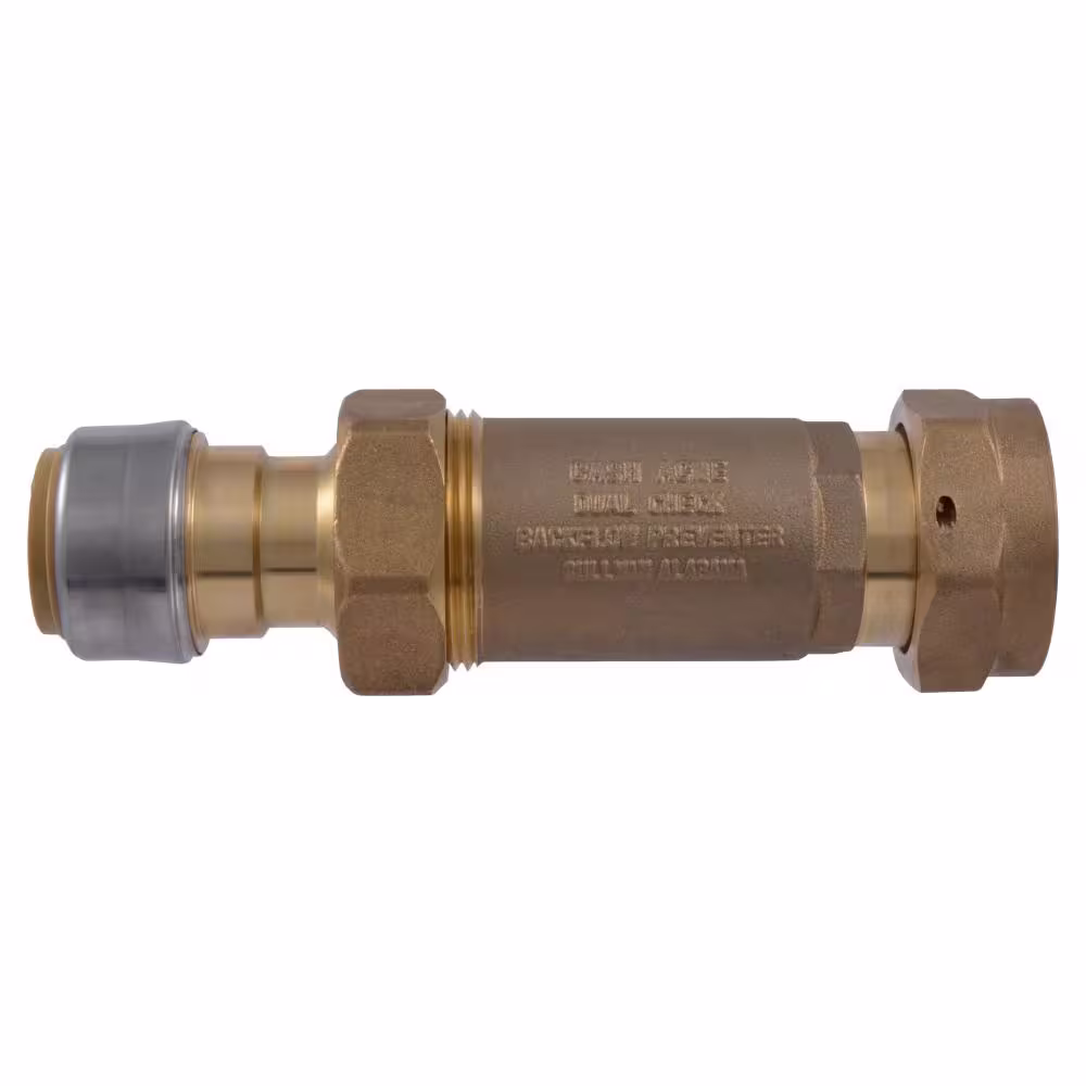 SharkBite 1 1/4 in. x 1 in. BF-1 Series Dual Check Backflow Preventer with SharkBite Connections