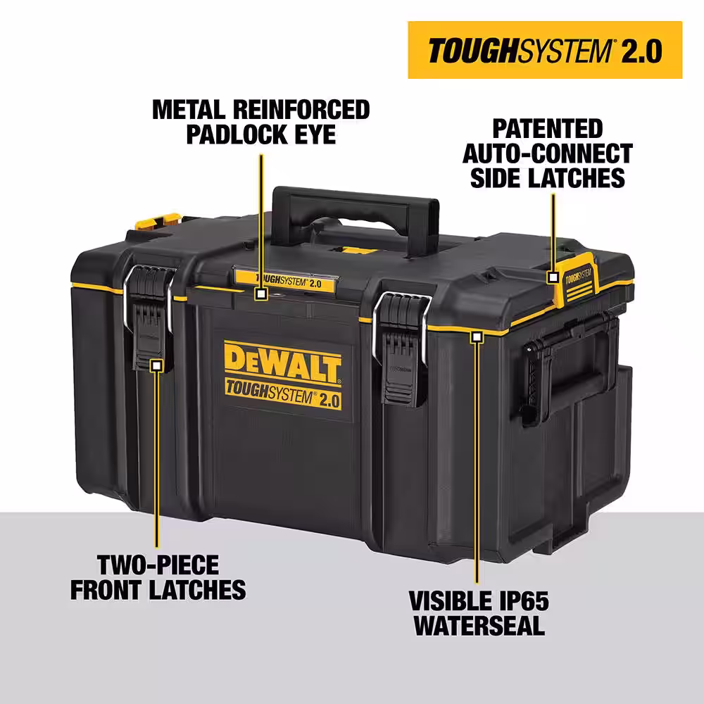 DEWALT Toughsystem 2.0 Large Tool Box and 2.0 Shallow Tool Tray