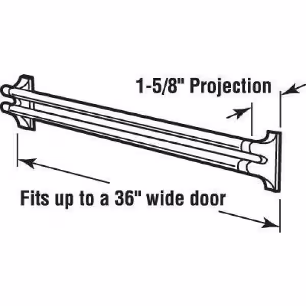 Prime-Line 36 in. L Steel Reinforced White Vinyl Push Bar for Hinged Swinging Screen Doors