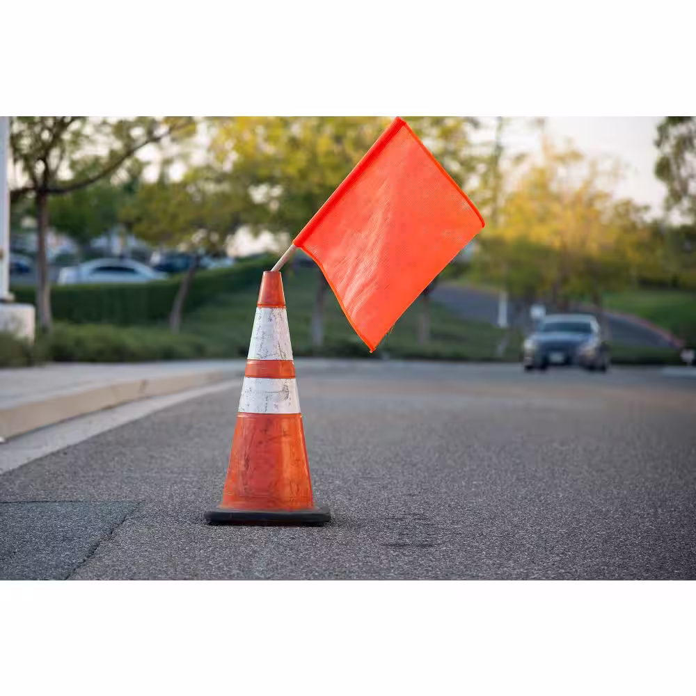 Keeper 18 in. x 18 in. Safety Flag with Wood Dowel