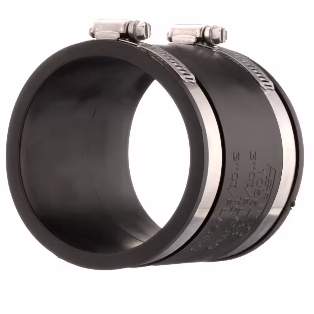 Fernco 3 in. x 3 in. PVC DWV Mechanical Flexible Coupling