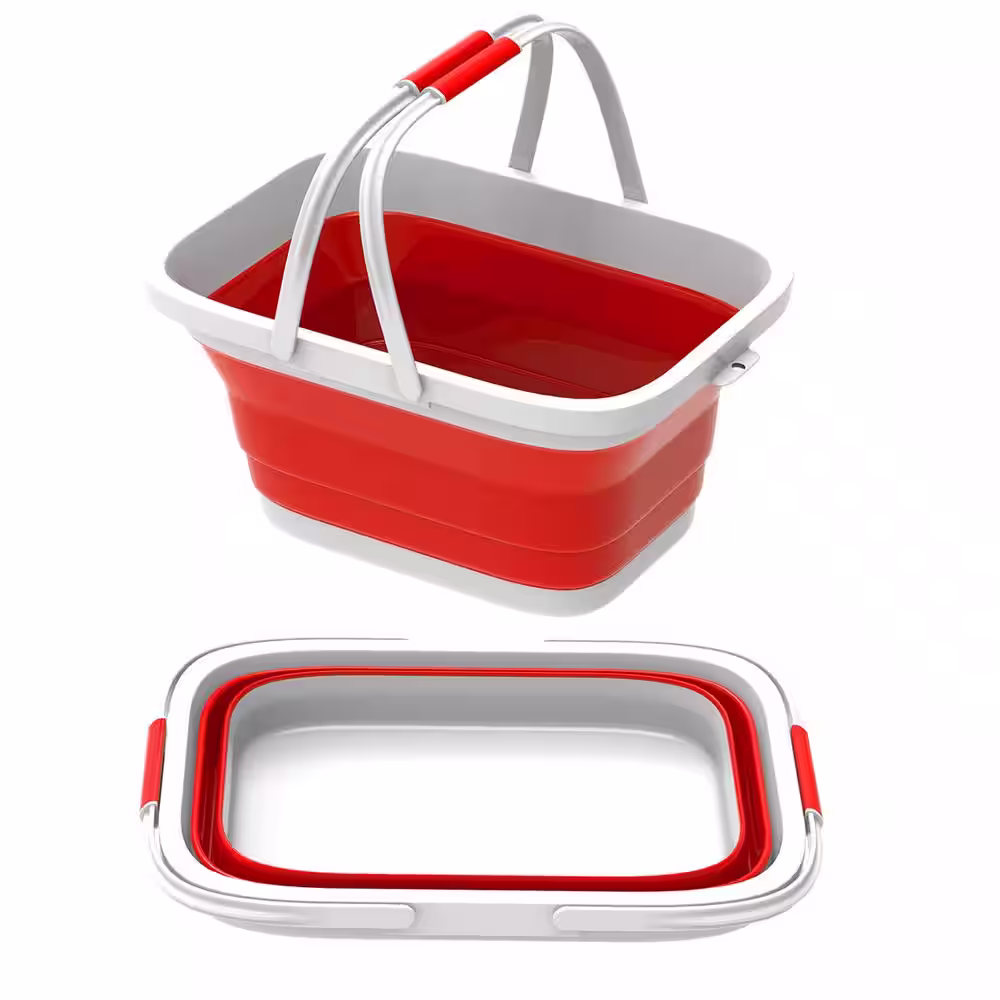 Trademark Home Red Collapsible Plastic Handbasket (Set of 2)