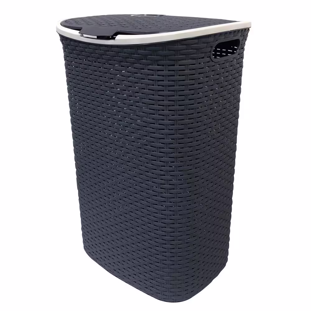 Modern Homes MH Gray Plastic Laundry Hamper 60 Litre Capacity