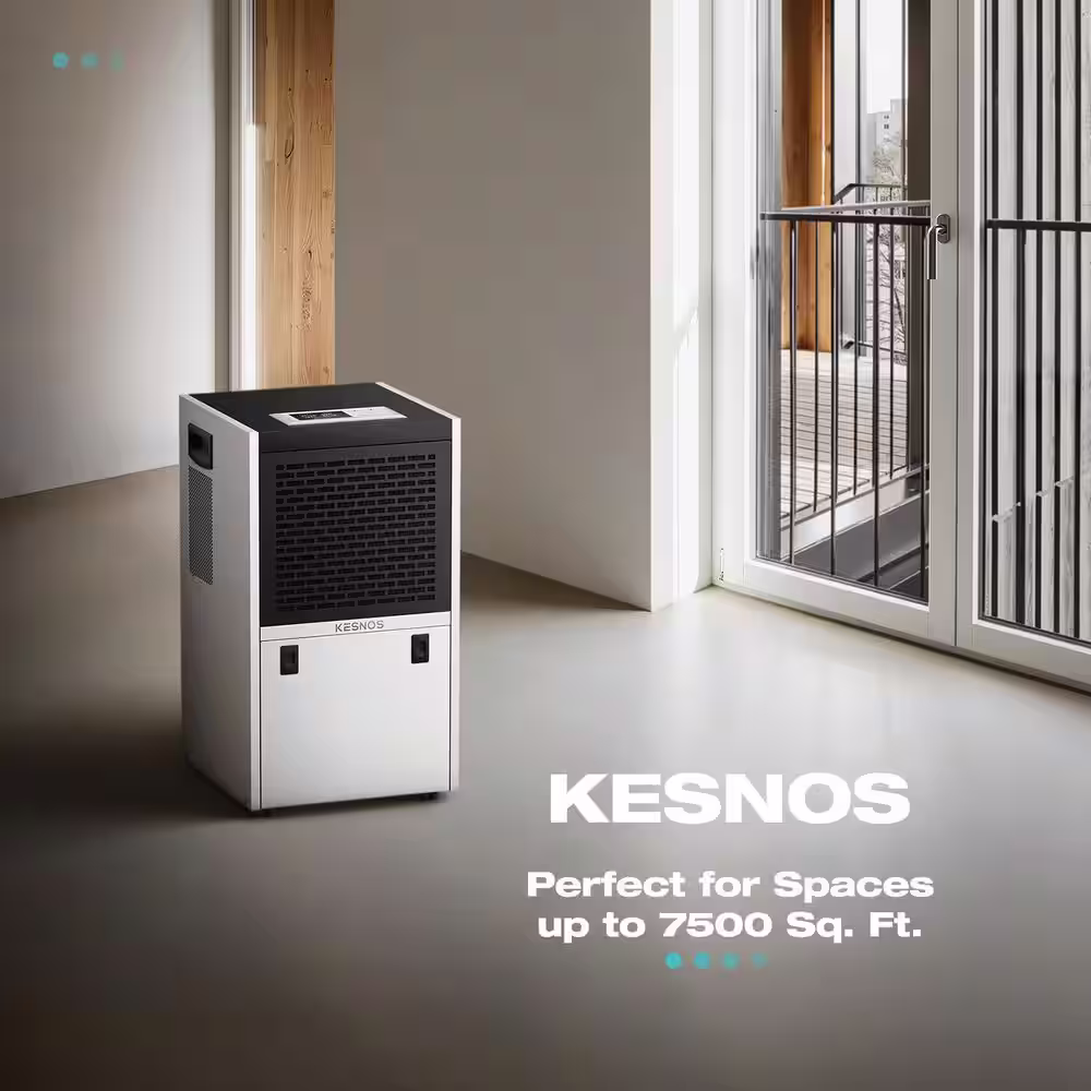 Kesnos 155 Pint Commercial Dehumidifier With 6.56 Ft. Drain And Bucket For 7,5000 Sq. Ft. Of Commercial Space And Workplace