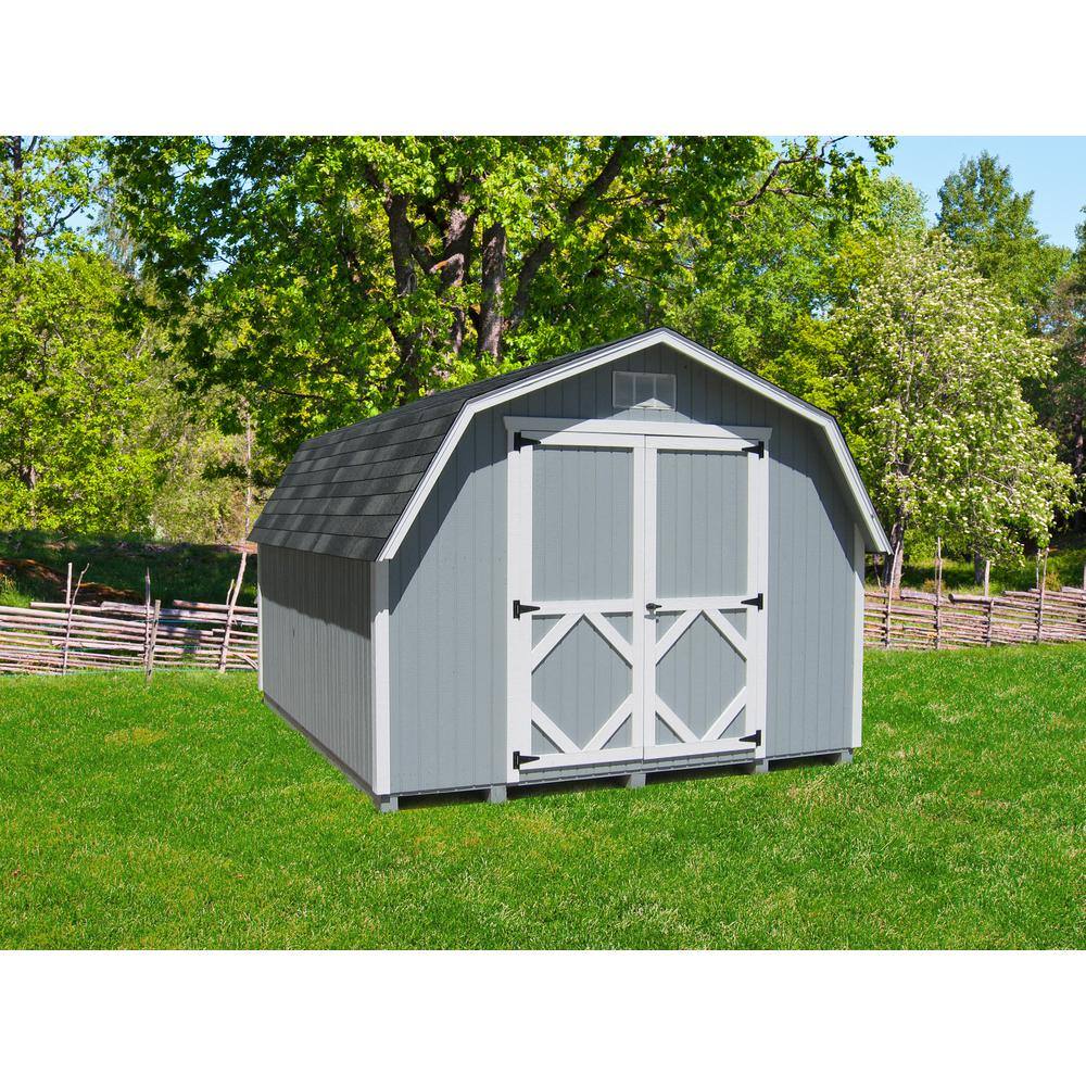 LITTLE COTTAGE CO. Classic Gambrel 12 ft. W x 20 ft. D Wood Shed Precut Kit with 4 ft. Sidewalls without Floor (240 sq. ft.)