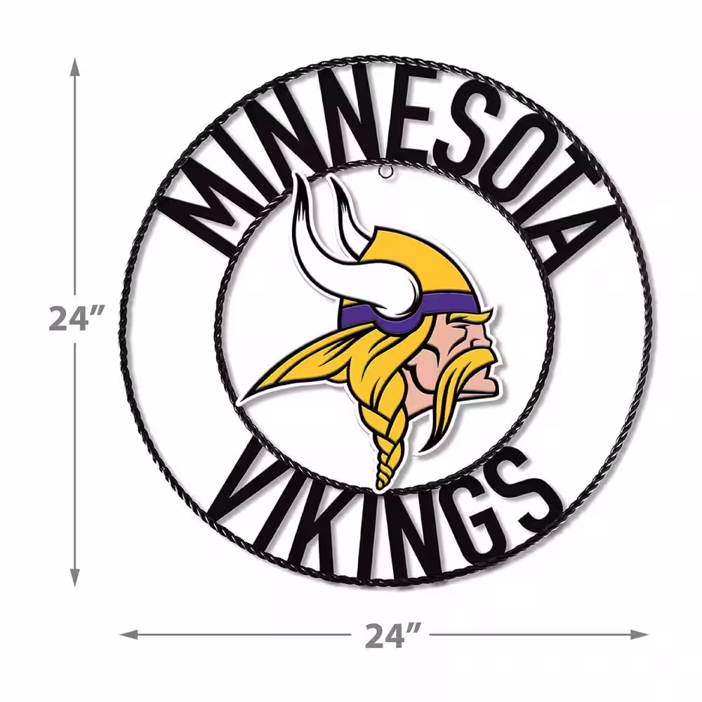 IMPERIAL Minnesota Vikings Team Logo 24 in. Wrought Iron Decorative Sign