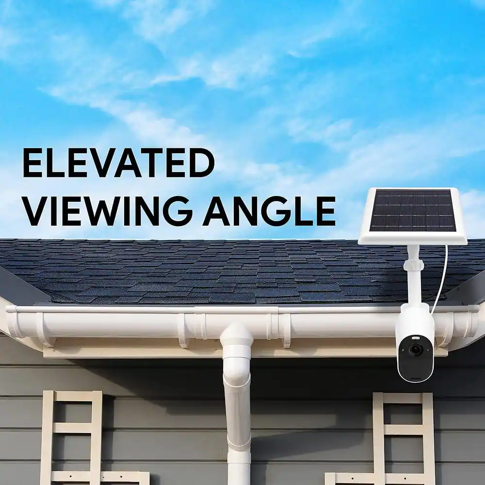 Wasserstein Universal Gutter Mount for Wyze, Blink, Ring, Arlo, Eufy Camera (White) - Mount Your Security Cam and Solar Panel