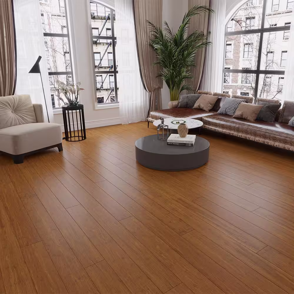 Selkirk Sweet Toffee 1/2 in. T x 5 in. W Wire Brushed Strand Woven Engineered Bamboo Flooring (19.92 sqft/case)
