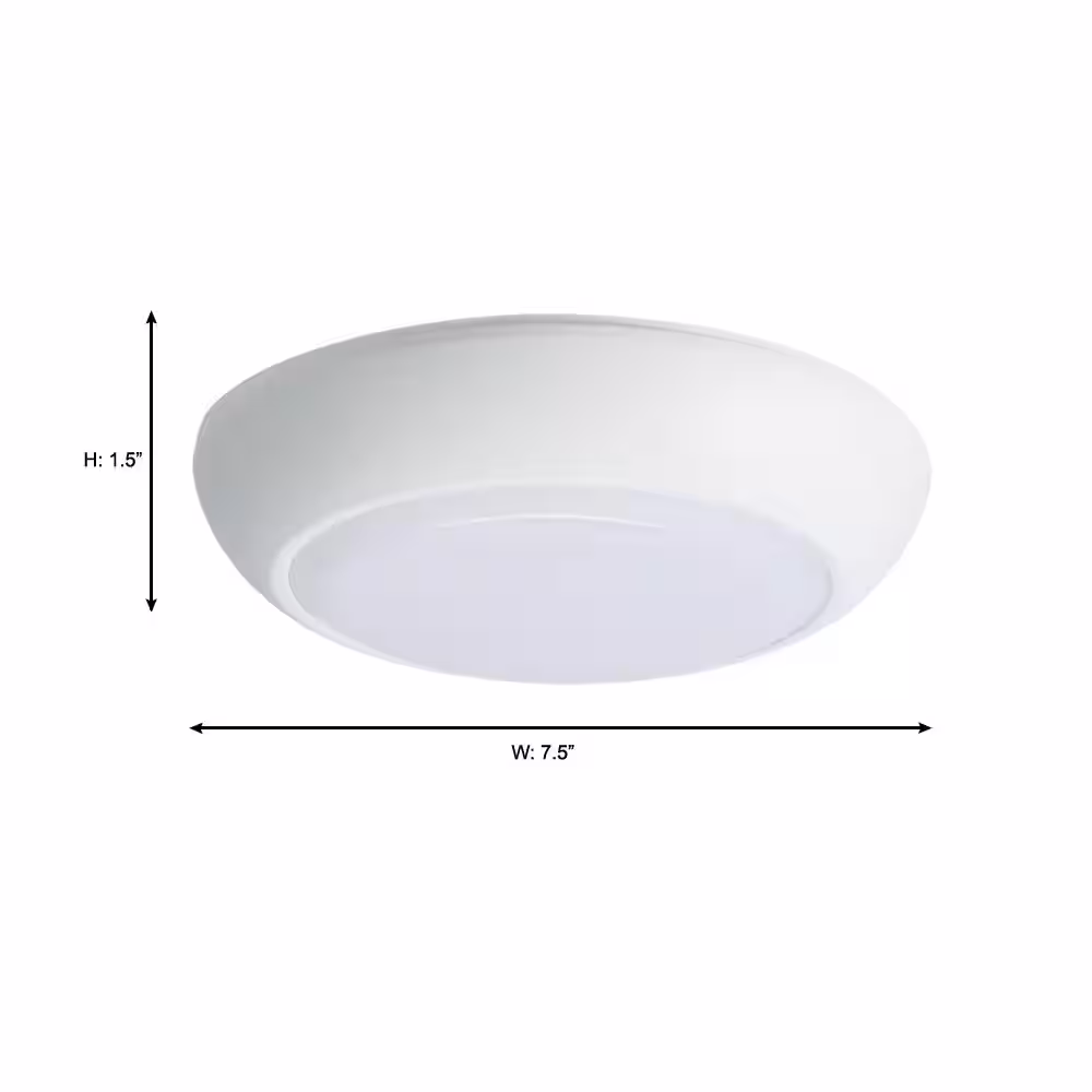 Halo CLD 7 In. White Flush Mount with Frosted Glass Shade