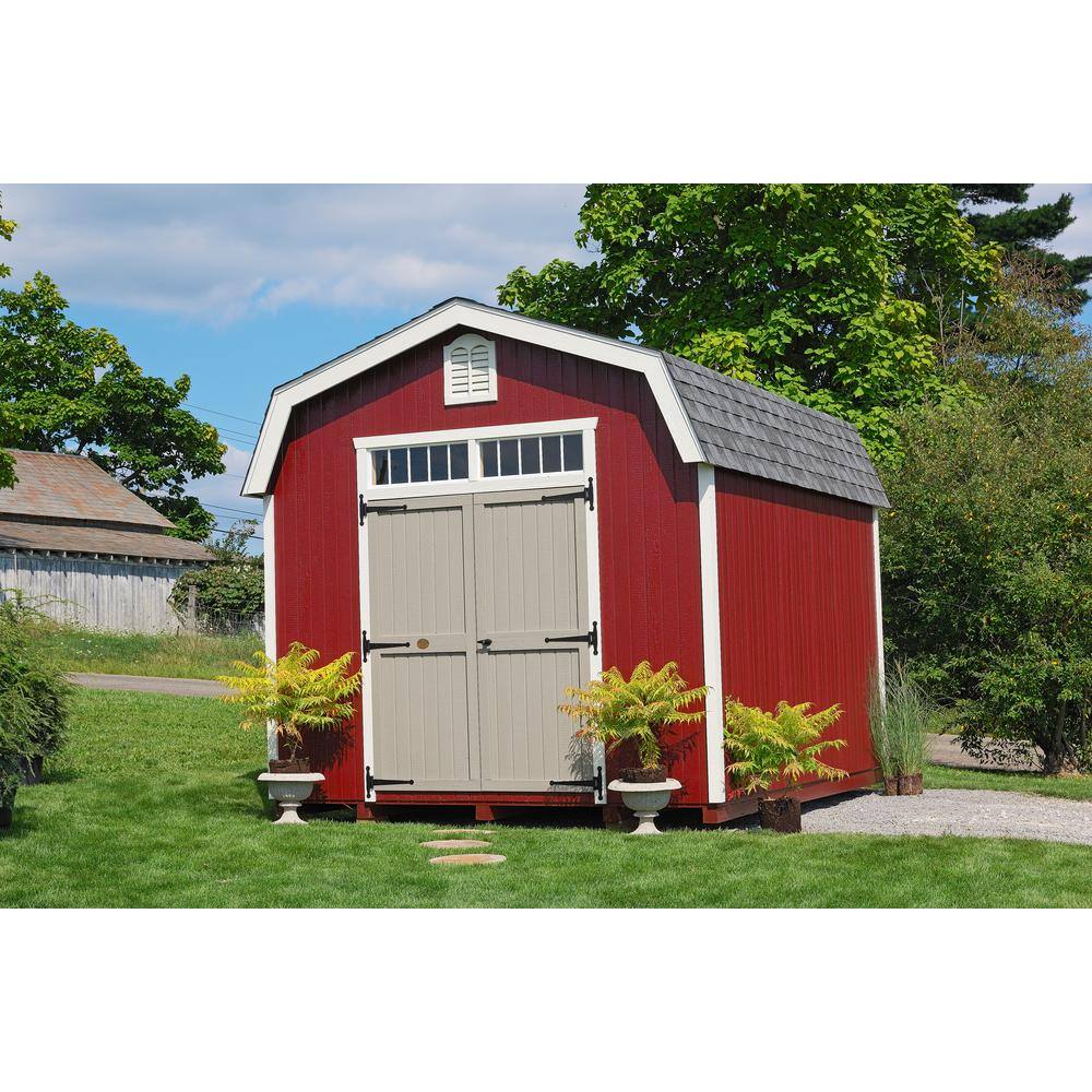LITTLE COTTAGE CO. Colonial Woodbury 10 ft. x 18 ft. Wood Storage Building DIY Kit with 6 ft. Sidewalls with Floor