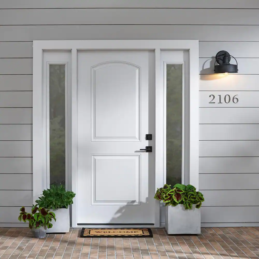 Everbilt 4 in. Satin Nickel Flush Mount Metal House Number 1