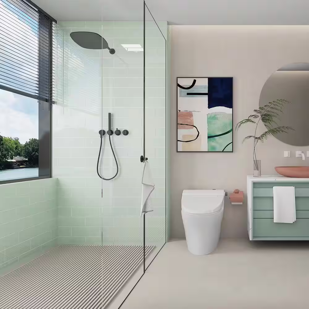 Giorbello Winter Sage 4 in. x 12 in. x 8mm Glass Subway Wall Tile (5 sq. ft./Case)
