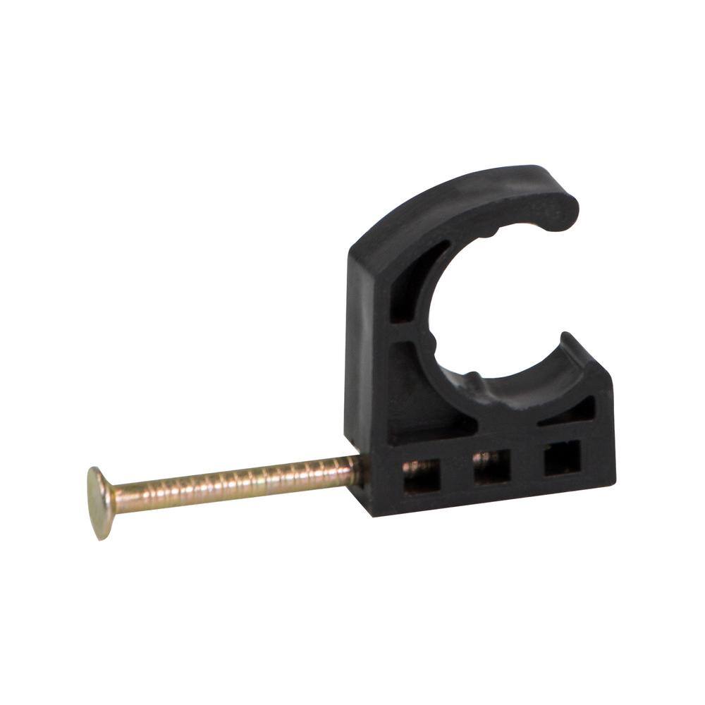 The Plumber's Choice 1 in. Half Clamp J-Hook with Nail for PEX Tubing Pipe Support (50-Pack)
