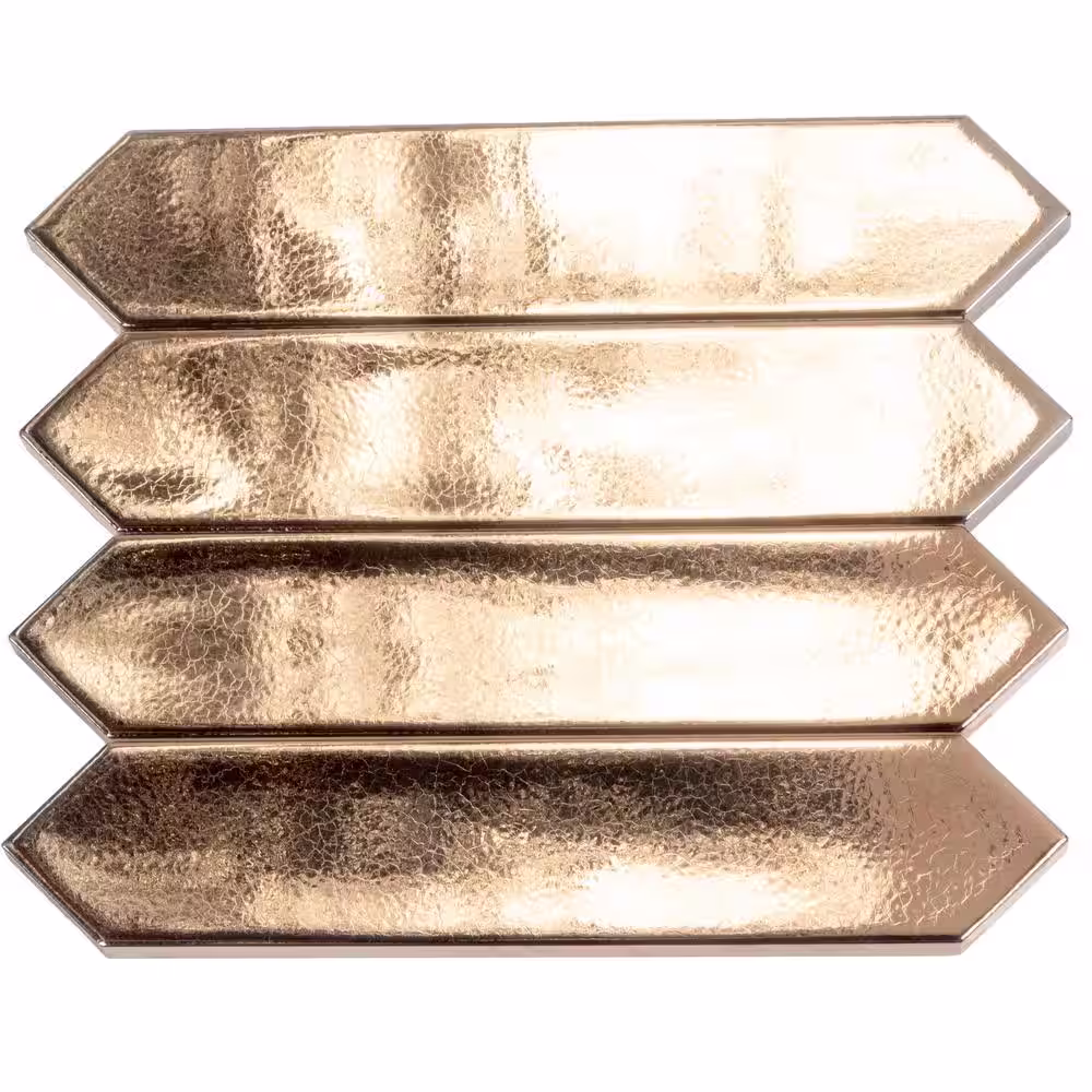 Apollo Tile Piquet Gold 2 in. x 10 in. Glossy Ceramic Picket Wall and Floor Tile (5.38 sq. ft./case) (44-pack)