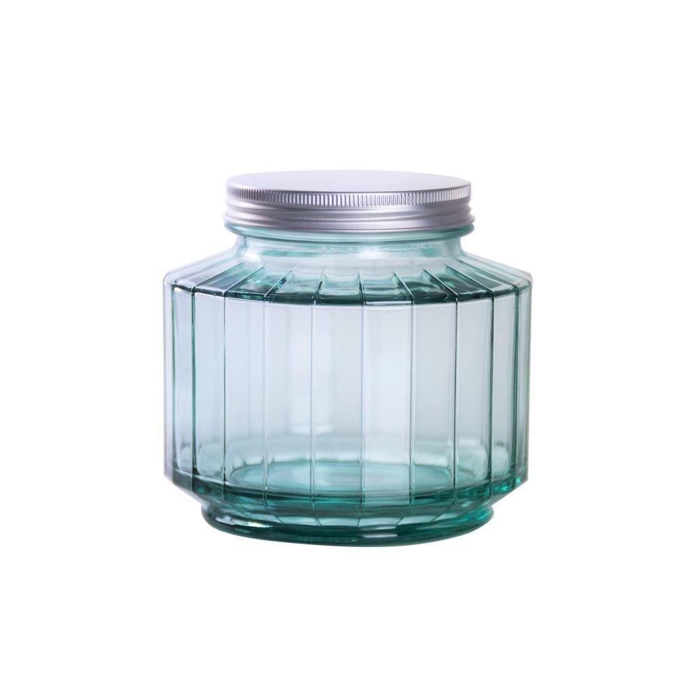 None French Home Recycled Glass Set of a 10 oz. and 33 oz. Storage Jar