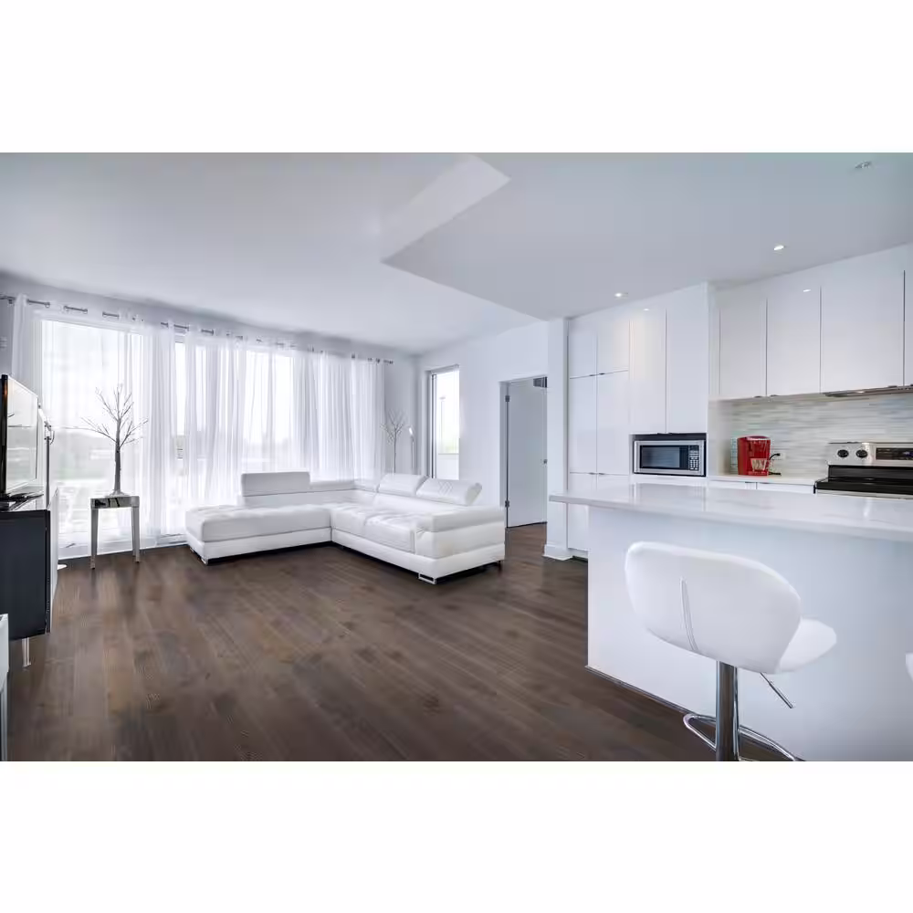 A&A Surfaces Woodridge Derlin Oak in. T x 6.5 in. W Waterproof Wire Brushed Engineered Hardwood Flooring (1040.2 sqft/pallet)