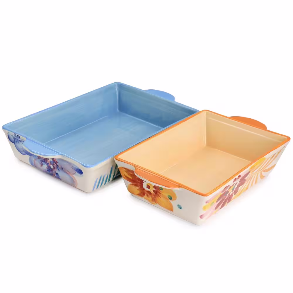 None Goji Blossom 2-Piece Handpainted Bakeware Set