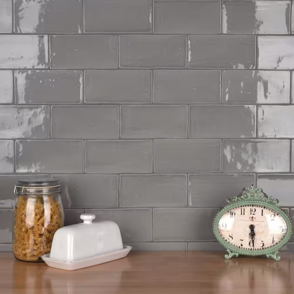 Merola Tile Chester Grey 3 in. x 6 in. Ceramic Wall Tile (5.72 sq. ft./Case)