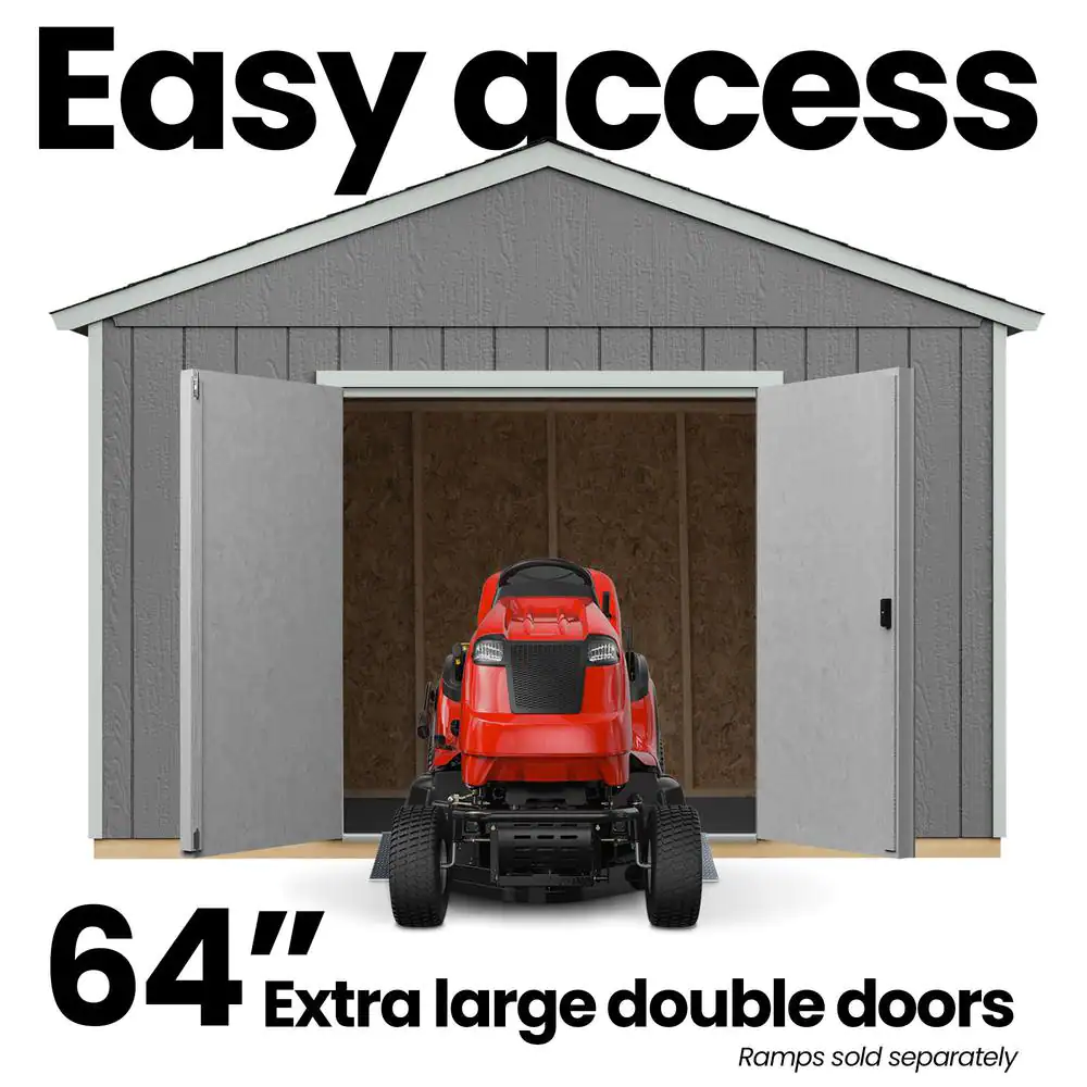 Handy Home Products Professionally Installed Rookwood 10 ft. x 16 ft. Backyard Wood Shed with Smartside- Onyx Black Shingles (160 sq. ft.)