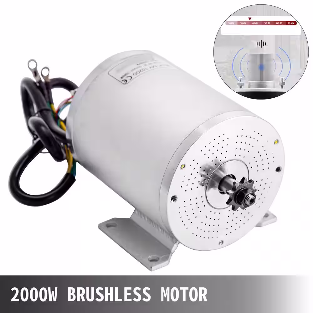 VEVOR Brushless Motor Kit 2000-Watt High Speed Electric Scooter Motor 4300RPM 42 Amp with Mounting Bracket, Speed Controller