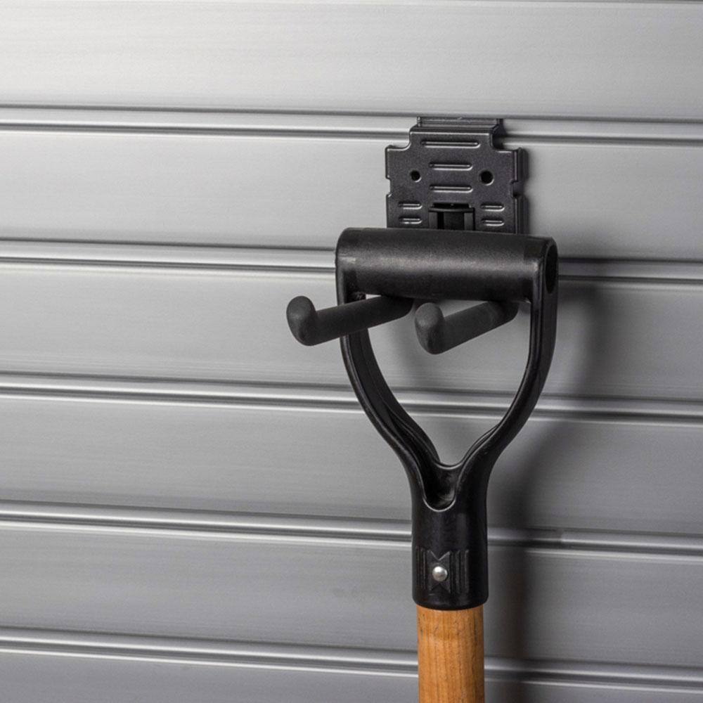 HANDISOLUTIONS 4 in. Graphite Double Hook with Lock