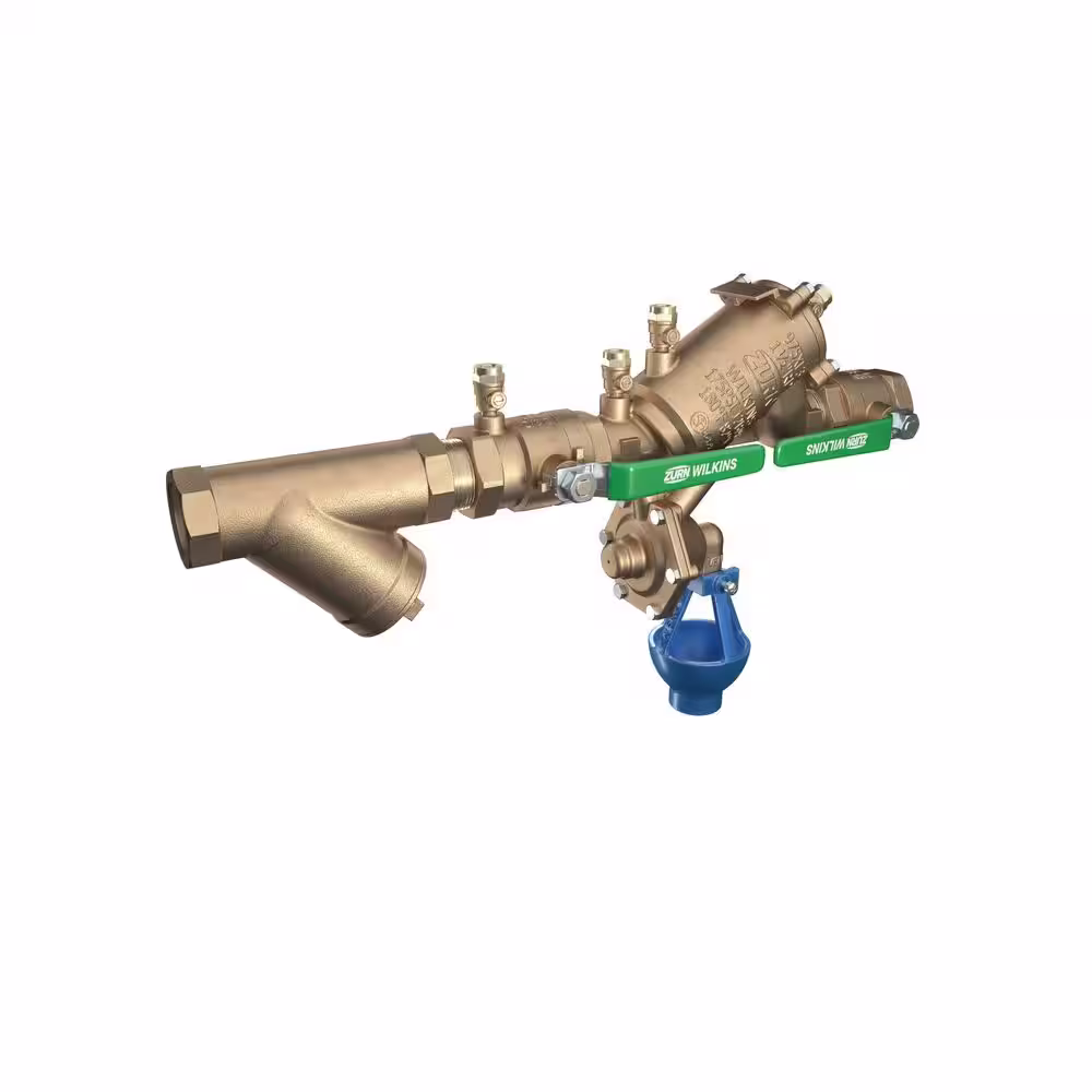 Wilkins 1-1/2 in. 975XL3 Reduced Pressure Principle Backflow Preventer with Model SXL Lead-Free Wye Type Strainer and Air Gap