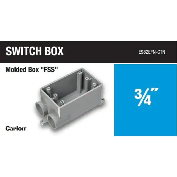 Carlon 1-Gang 19 cu. in. 3/4 in. PVC Type FSS FS Box