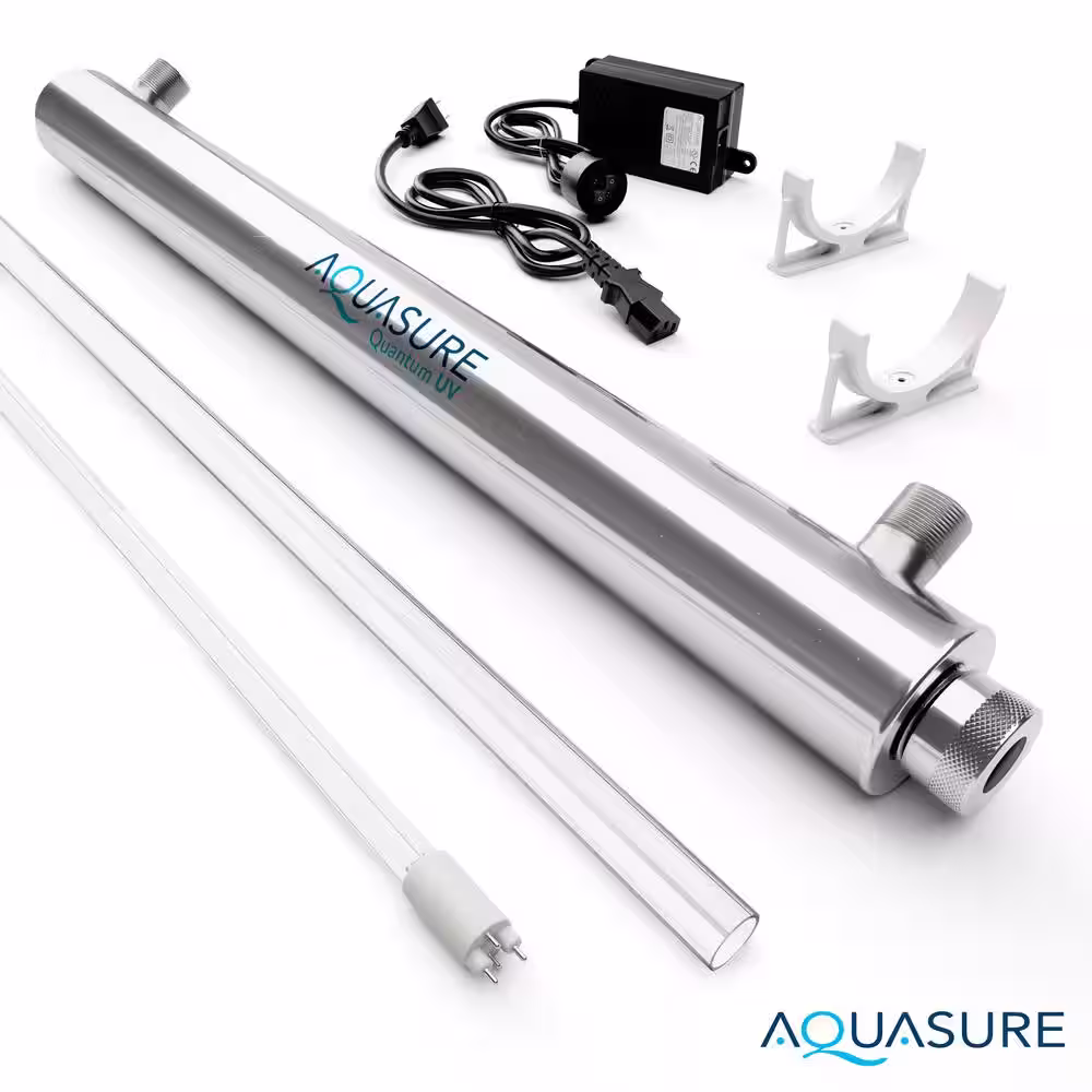 AQUASURE Quantum Series 8 GPM Ultraviolet UV Light Water Filter System for Whole House Water Sterilization Disinfection