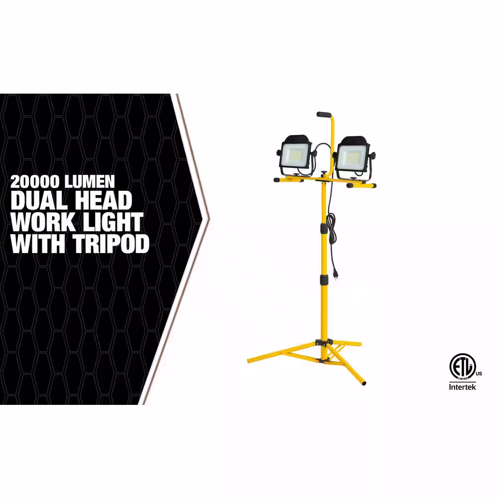 Southwire 20000 Lumens Dual Head Work Light with Tripod