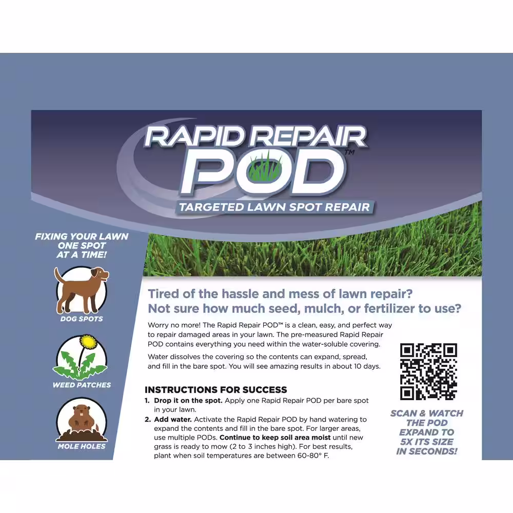 None Rapid Repair Pods 15-Count Sun and Shade Lawn Spot Repair