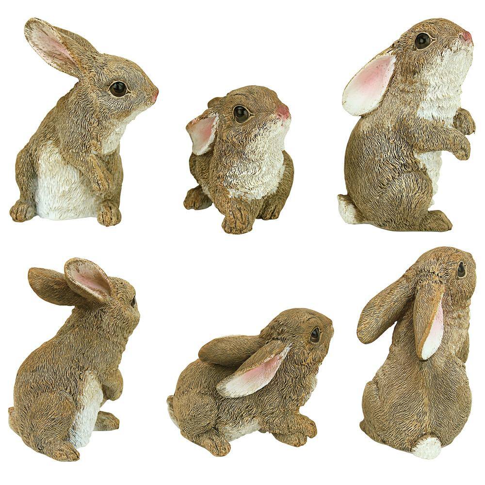 Design Toscano The Bunny Den Garden Rabbit Statue Set (6-Piece)