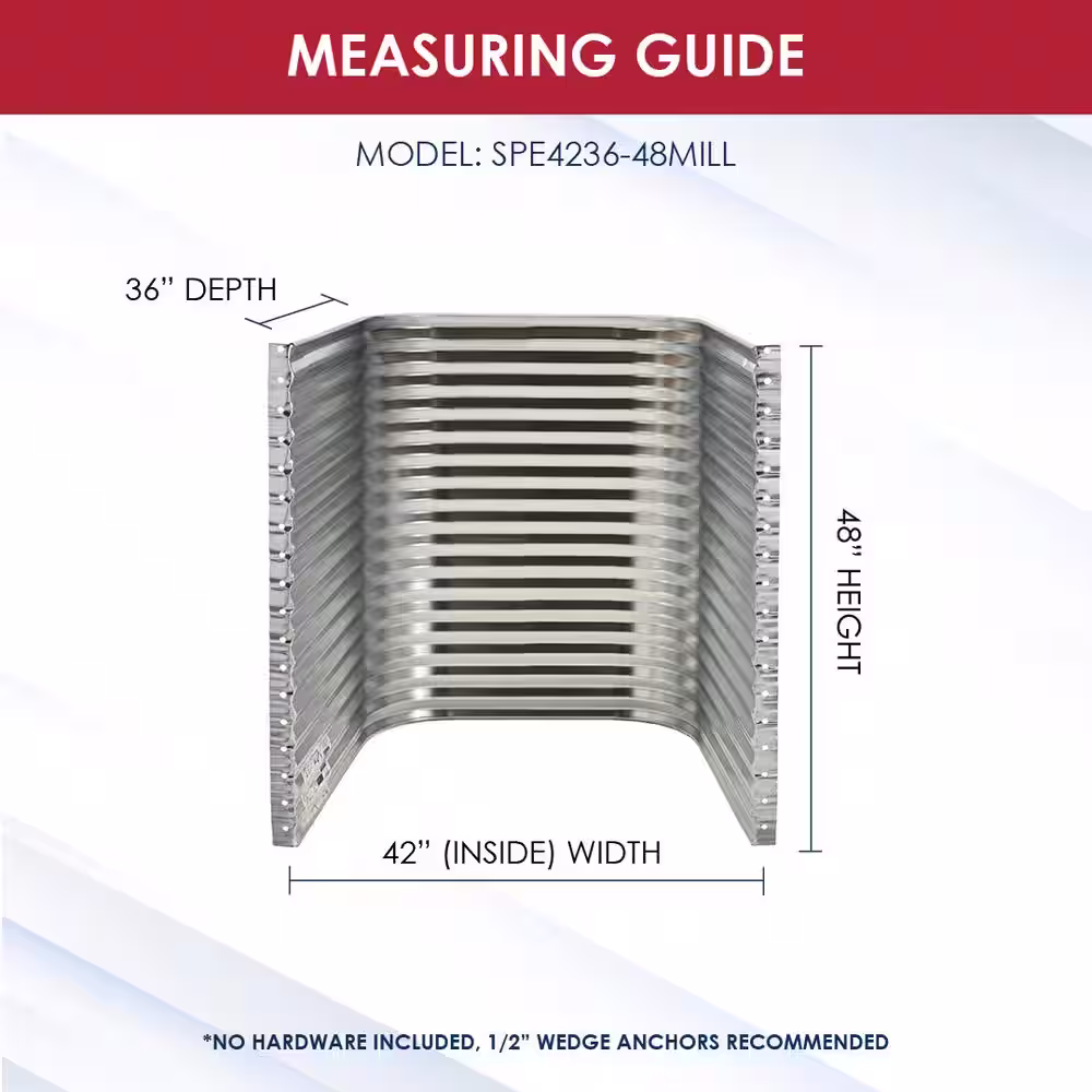 SHAPE PRODUCTS 42 in. W x 36 in. D x 48 in. H Galvanized Steel Egress Window Well