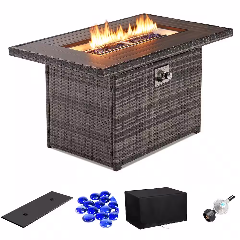 None 50,000 BTU 44 in. x 22 in. Propane Outdoor Fire Pit Table