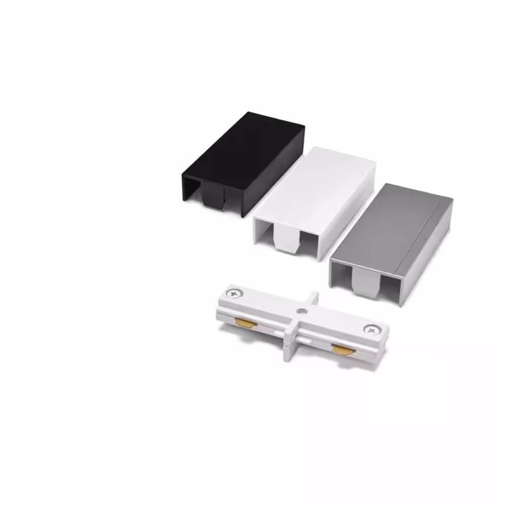 Hampton Bay 2400-Watt Linear Track to Track Coupler with White, Black and Brushed Nickel Cover