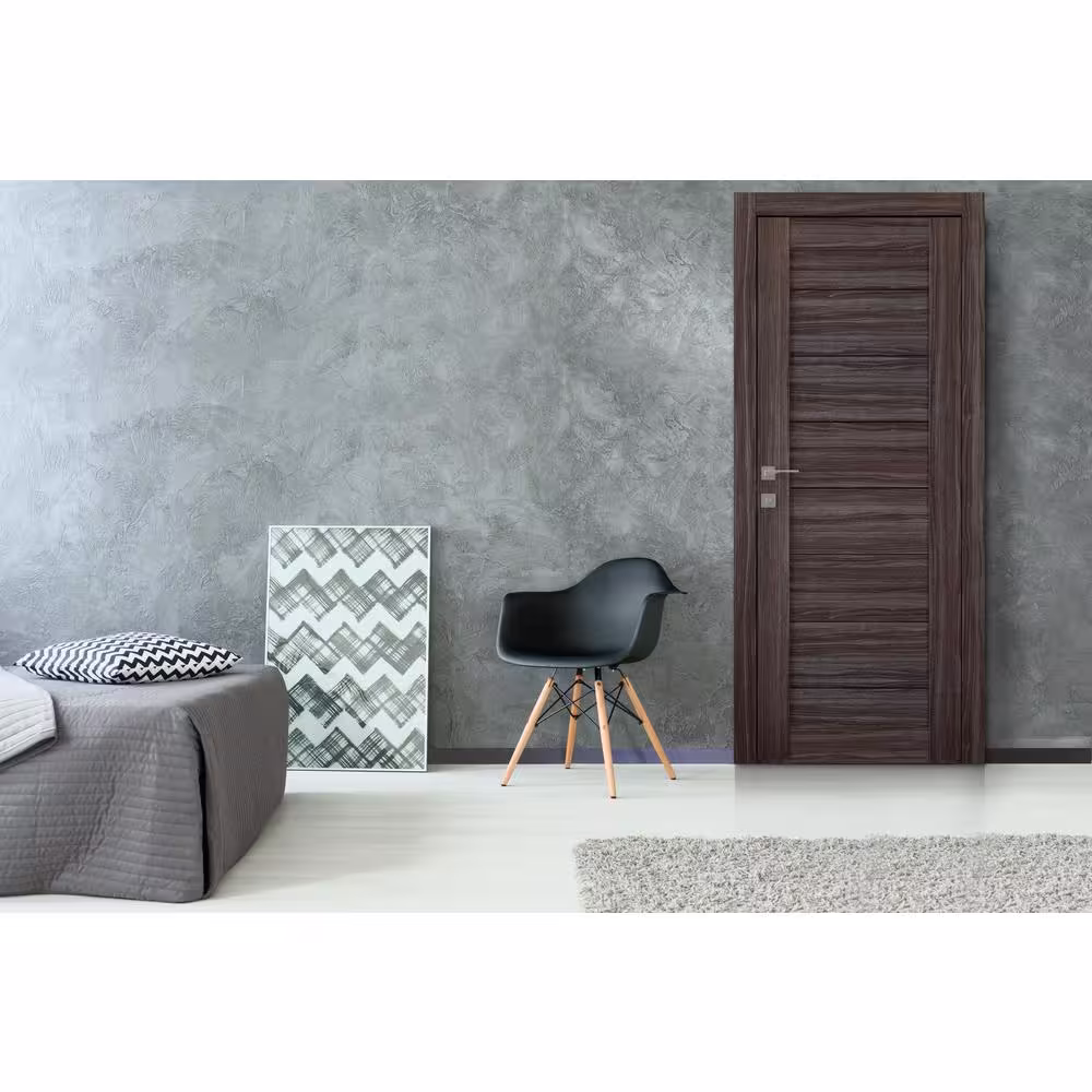 Belldinni Ermi 32 in. W x 80 in. H x 1-9/16 in. D 8-Panel Solid Core Gray Oak Prefinished Wood Interior Door Slab