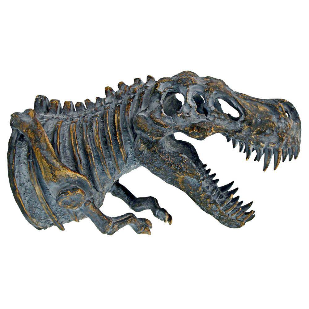 Design Toscano 10 in. x 8.5 in. Bones of the Dinosaur T-Rex Skeleton Wall Sculpture
