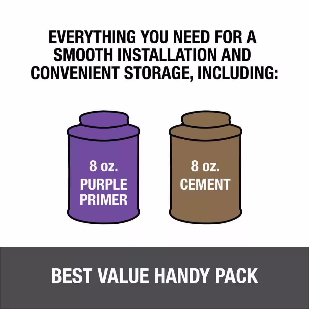 Oatey 8 oz. Purple CPVC and PVC Primer and Regular Clear PVC Cement Combo Pack California Compliant