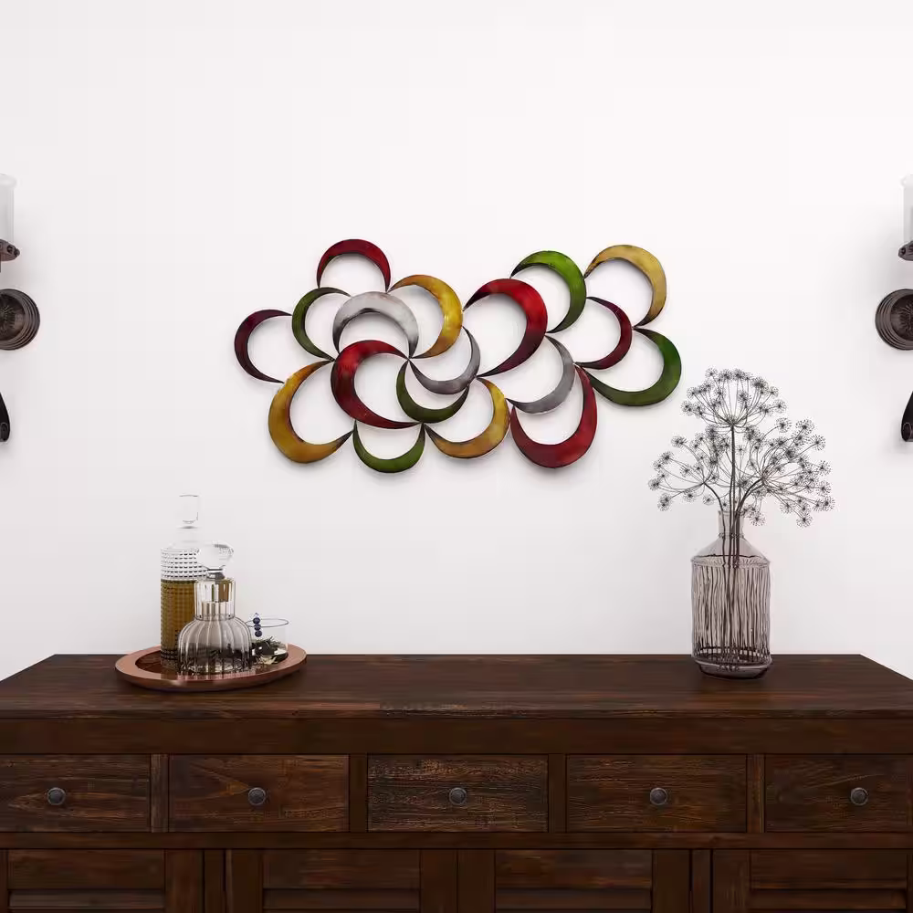 Litton Lane Metal Multi Colored Scalloped Abstract Wall Decor