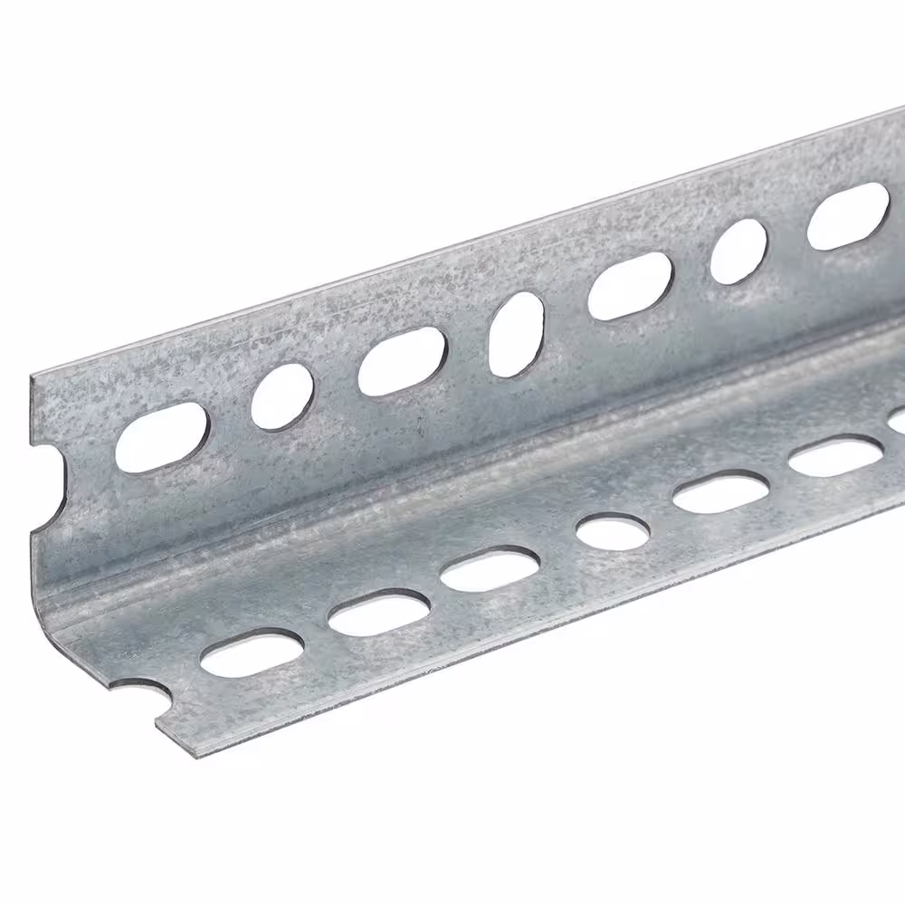 Everbilt 1-1/2 in. x 96 in. Zinc-Plated Slotted Angle