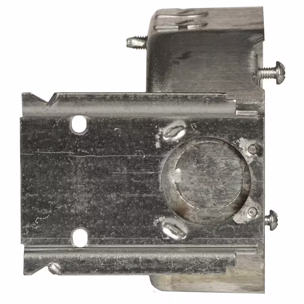 None 4 in. W x 1-1/2 in. D Galv. Steel Gray Drawn Octagon Box with Three 1/2 in. KO's and NMSC Clamps, J-Bracket, 1-Pack